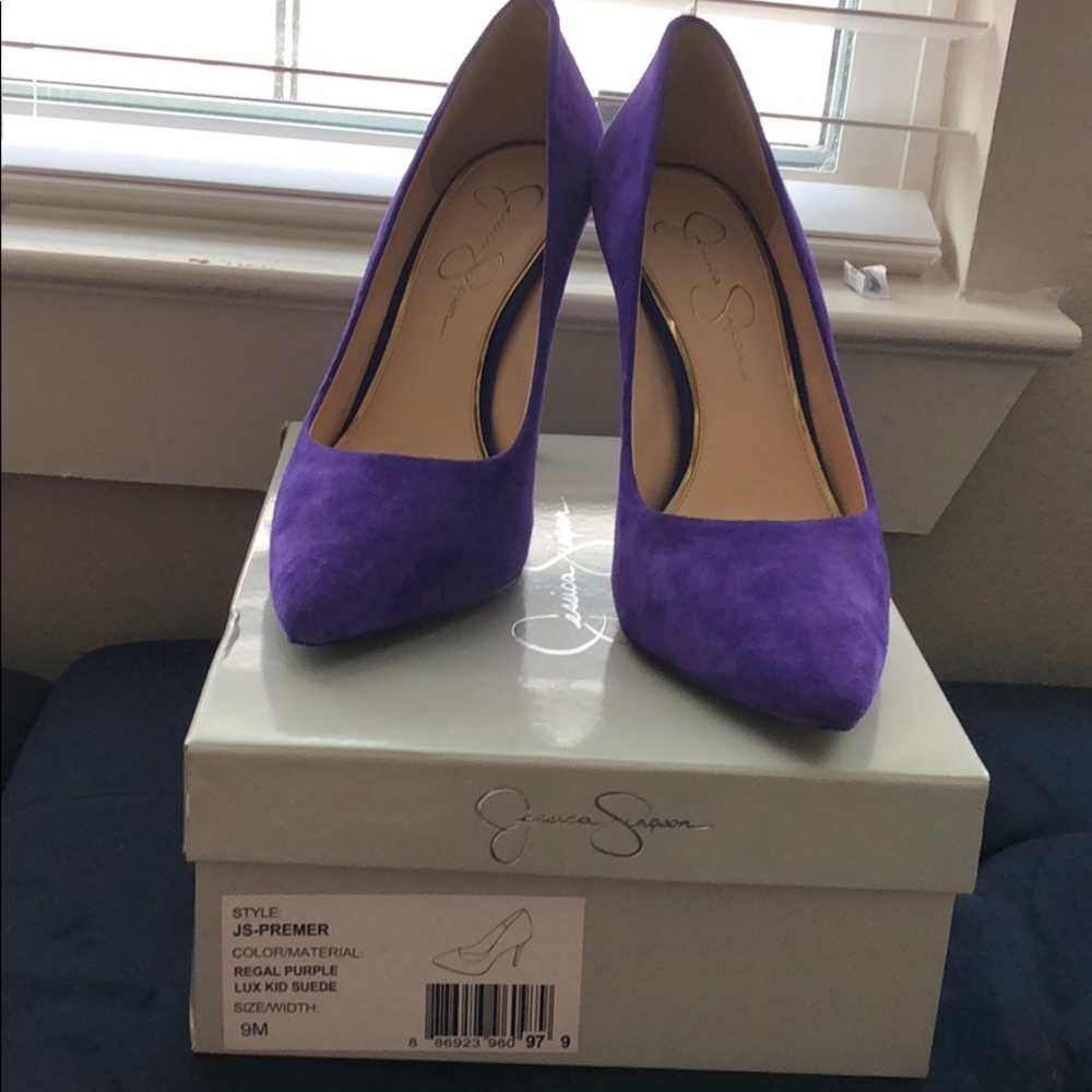 Purple suede Jessica Simpson shoes!
